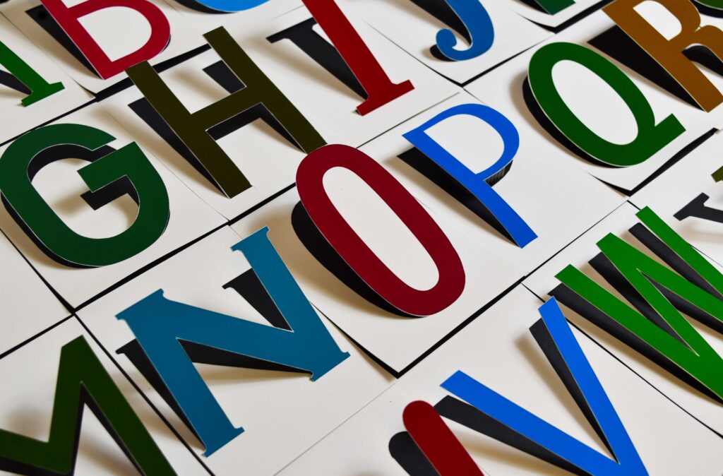 image of art work using letters of the alphabet