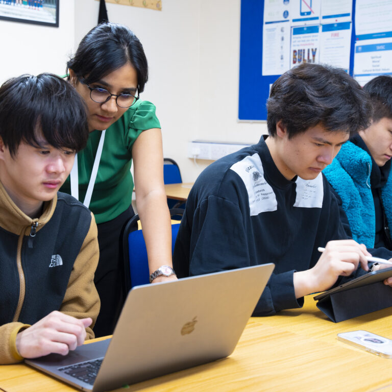 students using iPads