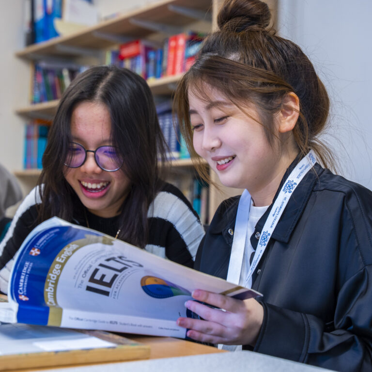 students happily learning