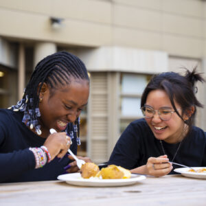 students eating