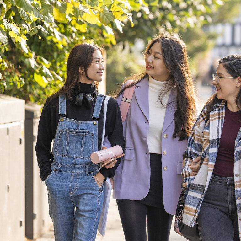 girls walking down the street