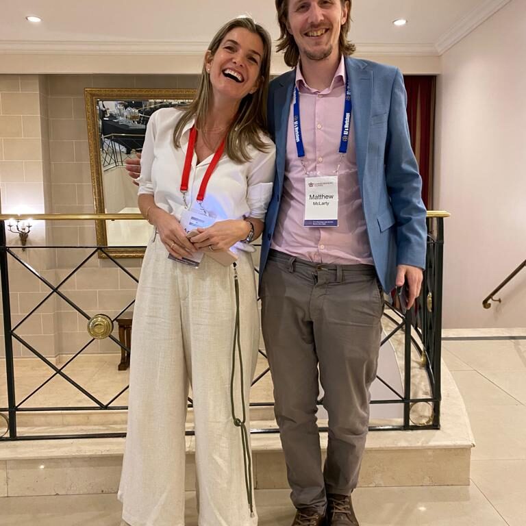 man and lady smiling